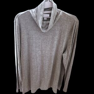 Charter Club Turtleneck Long-Sleeve - Gray Size Large